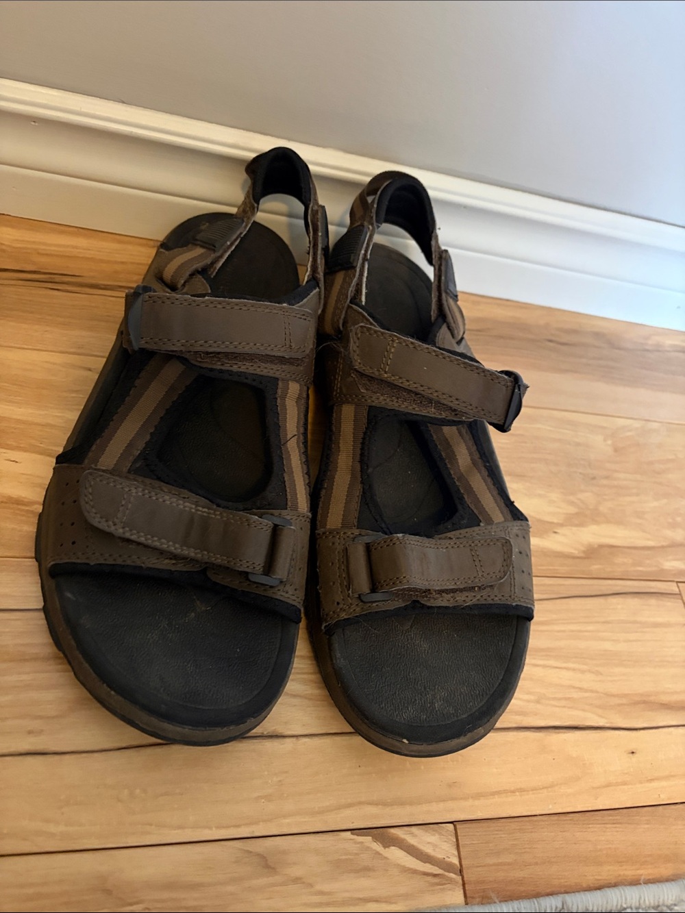 Nunn Bush Brown Men's Leather Sport Sandals, size 11